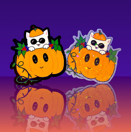 Catoru Pumpkin Spooky Buddy Vinyl Sticker